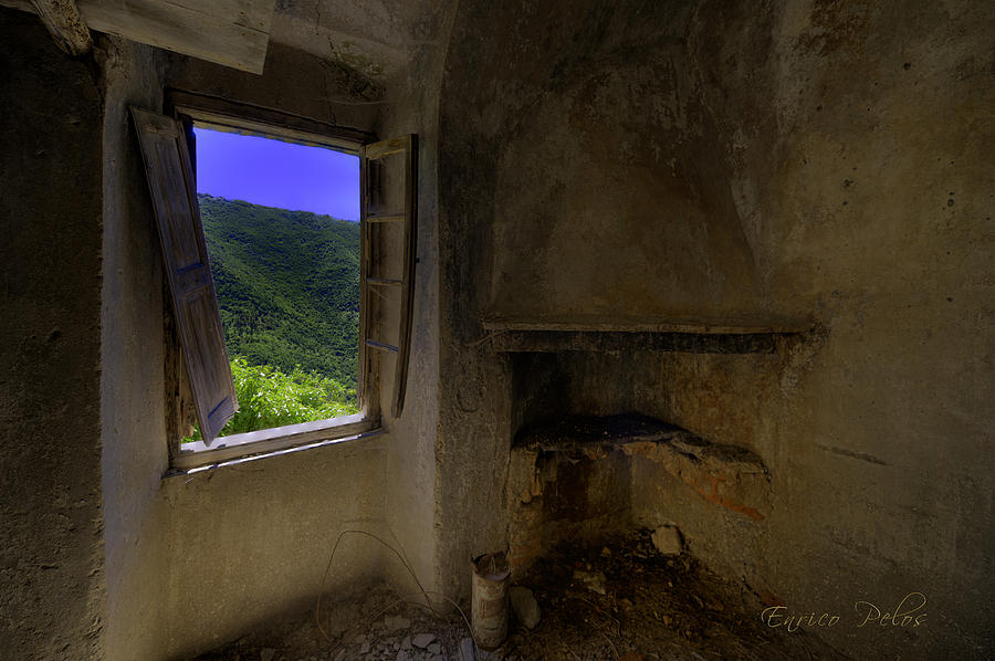 CAMERA CON VISTA A Room with a View  at BALESTRINO The Ghost Town Photograph by Enrico Pelos
