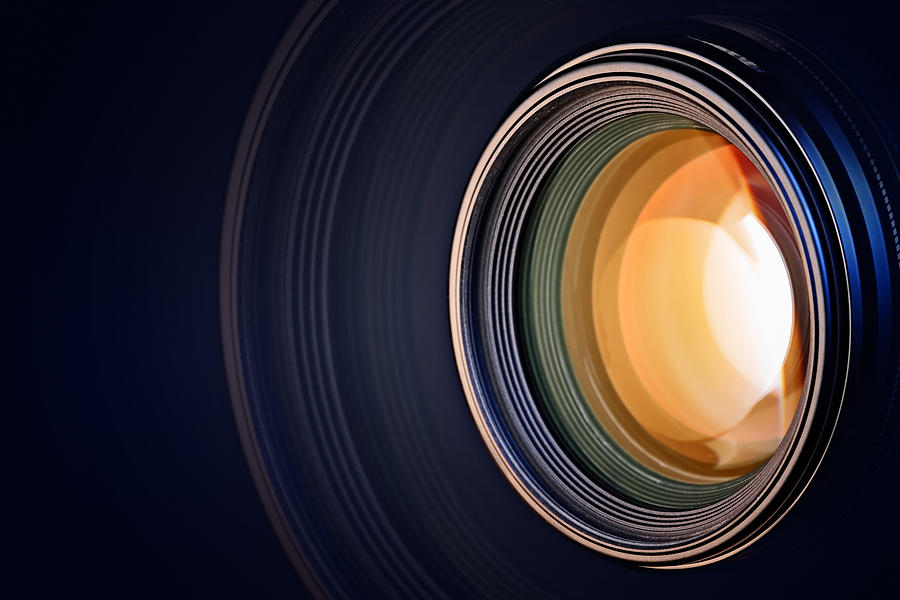Camera Photograph - Camera lens background by Johan Swanepoel