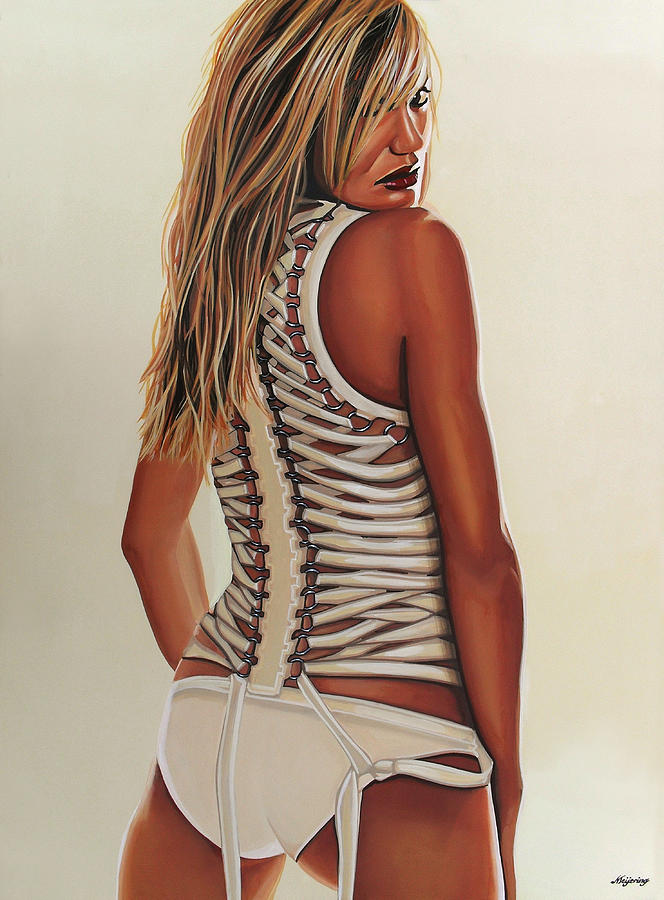 The Holiday Painting - Cameron Diaz Painting by Paul Meijering
