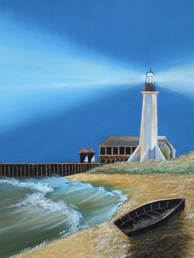 Cameron Lighthouse Painting by Daniel Barrilleaux - Fine Art America