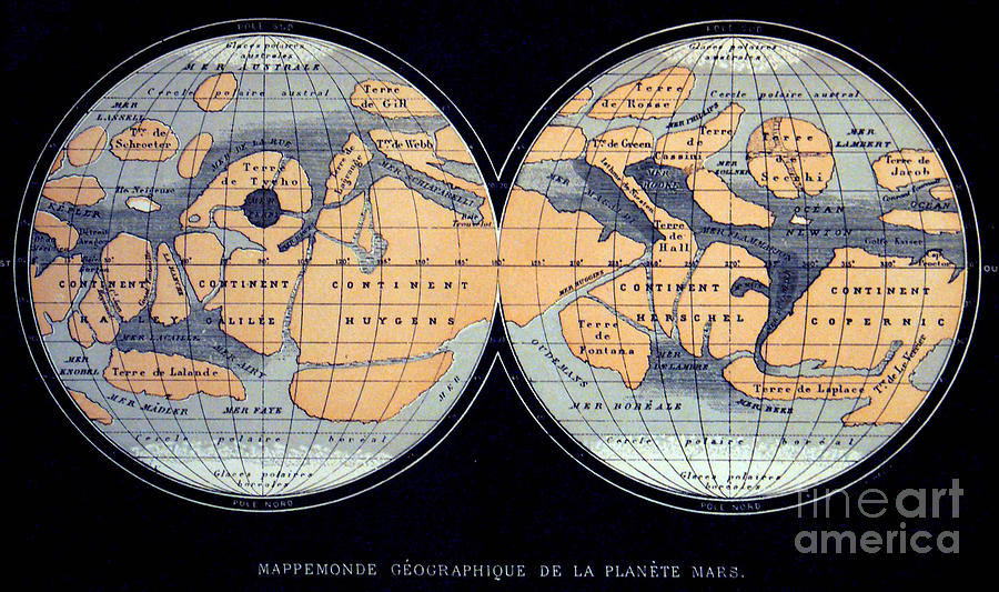 Camille Flammarion Mars Map 1876 Photograph by Science Source