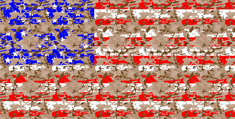 Flag Digital Art - Camo US Flag by Ron Hedges