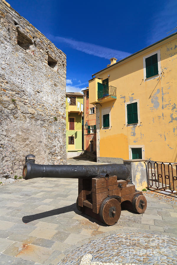 Camogli - square with cannon Photograph by Antonio Scarpi