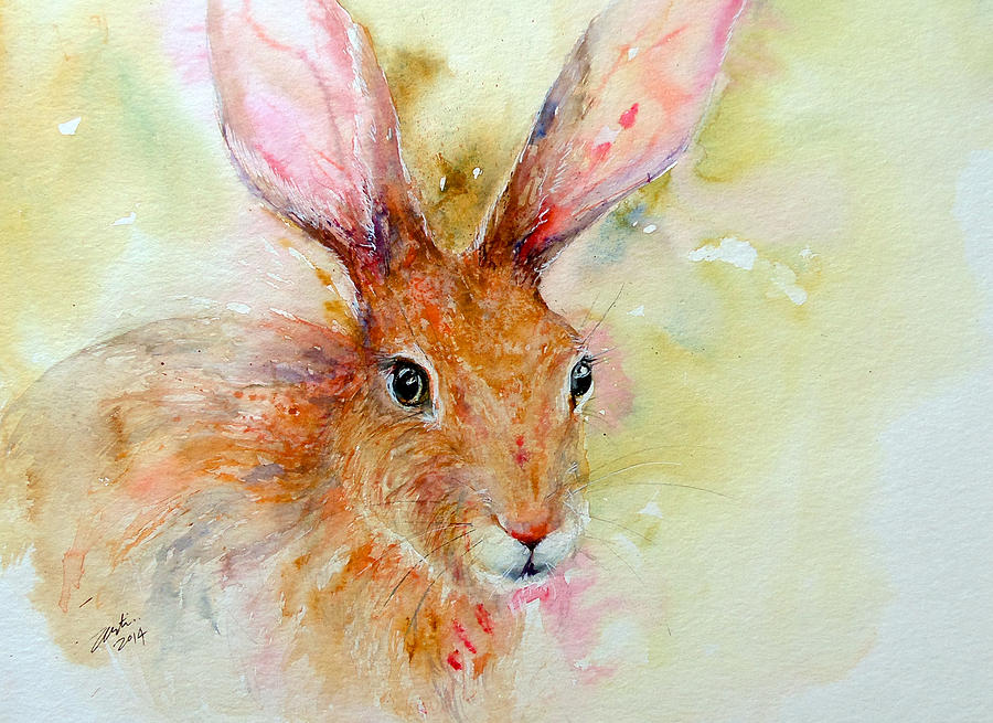 Camouflage Brown Hare Painting by Arti Chauhan