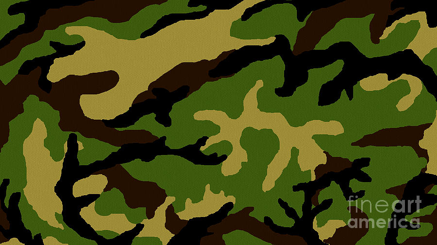 Camouflage Military Tribute Painting by Roz Abellera