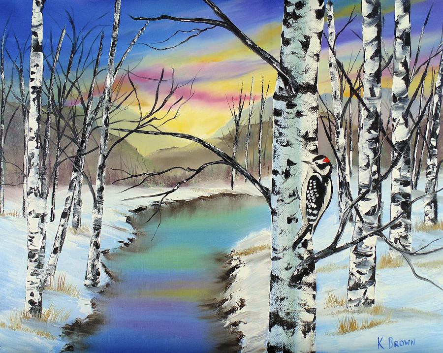 Camouflage Woodpecker Painting by Kevin  Brown