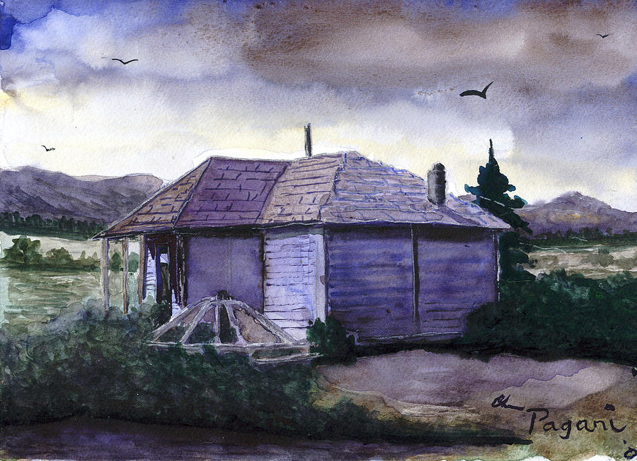 Camp Creek School Watercolor Painting by Chriss Pagani