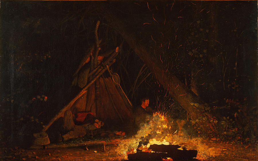 Camp Fire Painting by Winslow Homer