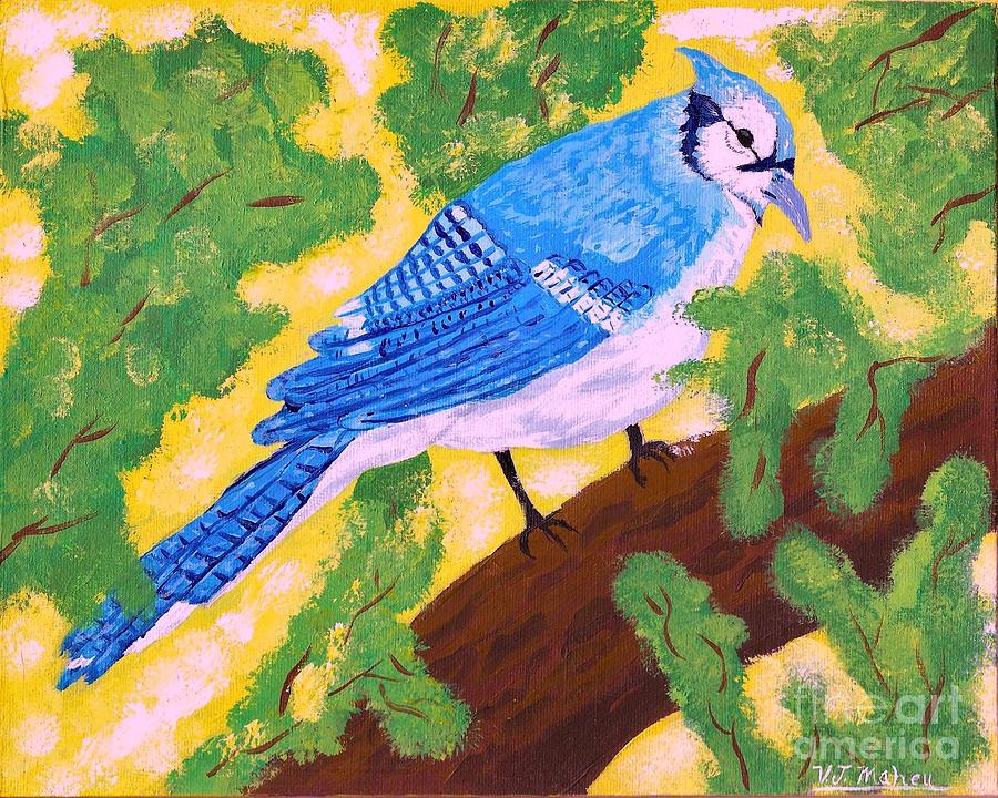 Blue Jay Painting - Camp Robber by Vicki Maheu