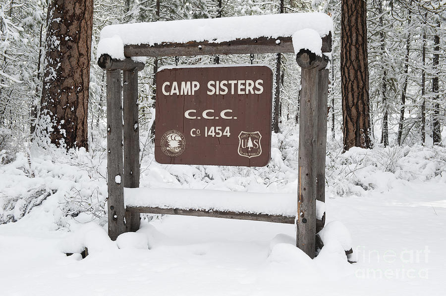 Camp Sign In Winter Photograph by John Shaw