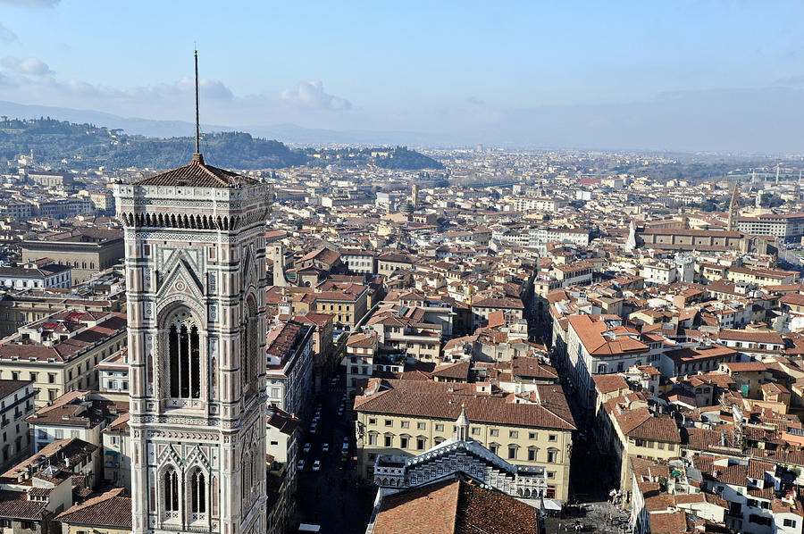 Campanile and rooftops Florence Photograph by Gary Eason