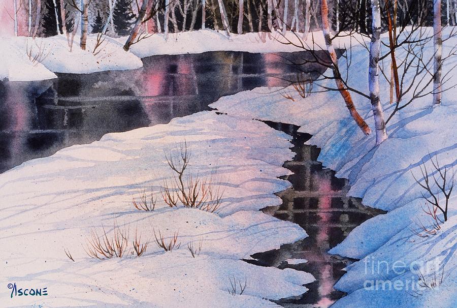 Winter Painting - Campbell Creek by Teresa Ascone