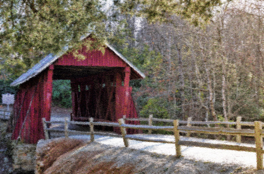 Campbell's Covered Bridge - Van Gogh Style by Jennifer Stockman Campbell's Covered Bridge - Van Gogh Style by Jennifer Stockman