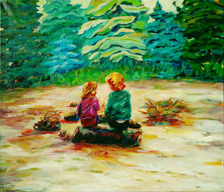 Campfire Comfort Painting by Naomi Gerrard