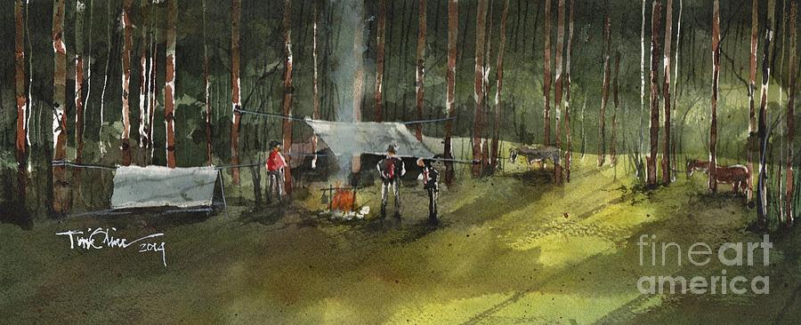 Campfire Conversation Painting by Tim Oliver