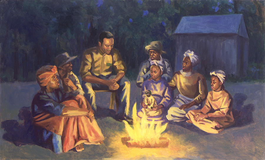 Camp Painting - Campfire Stories by Colin Bootman