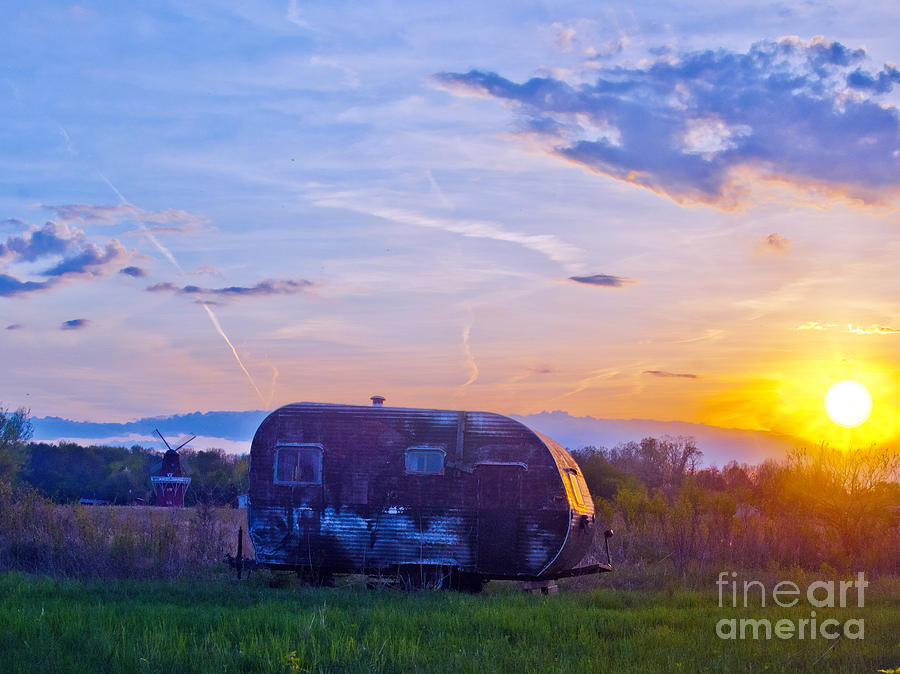 Sunset Photograph - Camping by Brian Lambert