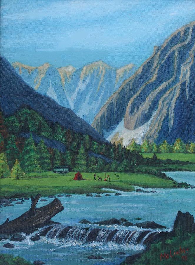 Camping in the Colorado Mountains Painting by Melinda Saminski