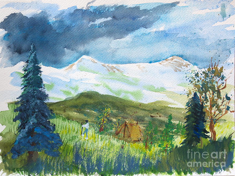 Camping in the Wasatch Painting by Walt Brodis