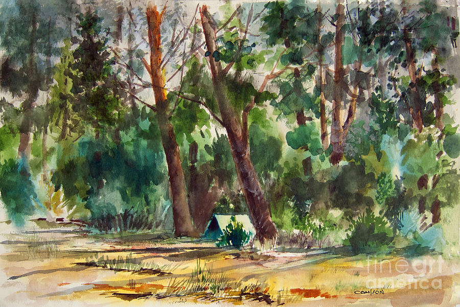 Camping In The Woods Painting by Anthony Coulson