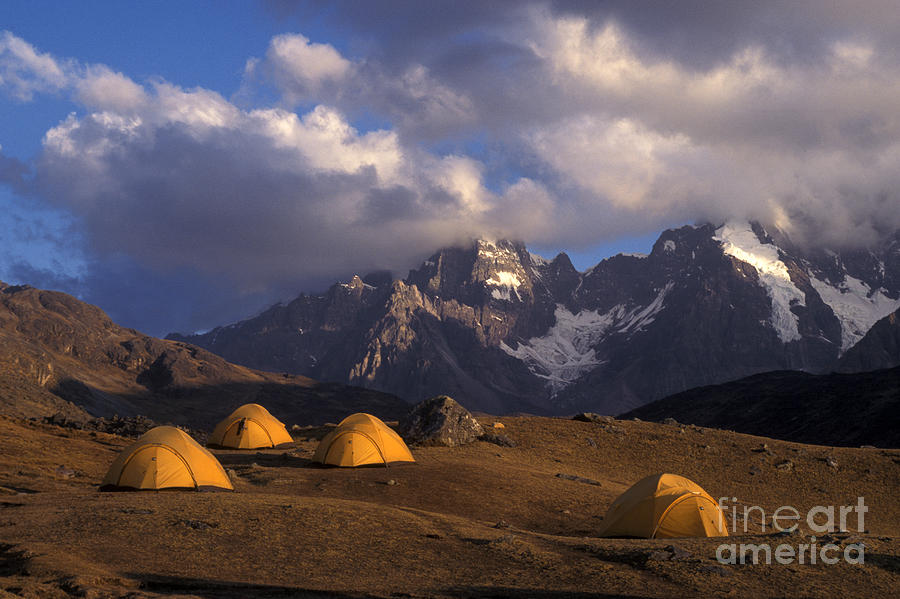 Camping Near Auzangate Peru Photograph by Craig Lovell