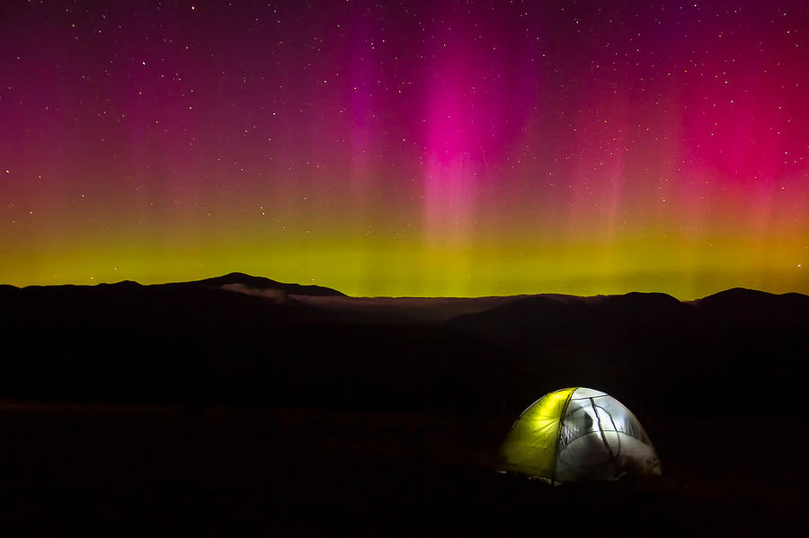 Camping Under Aurora Skies Photograph by Jeff Sinon