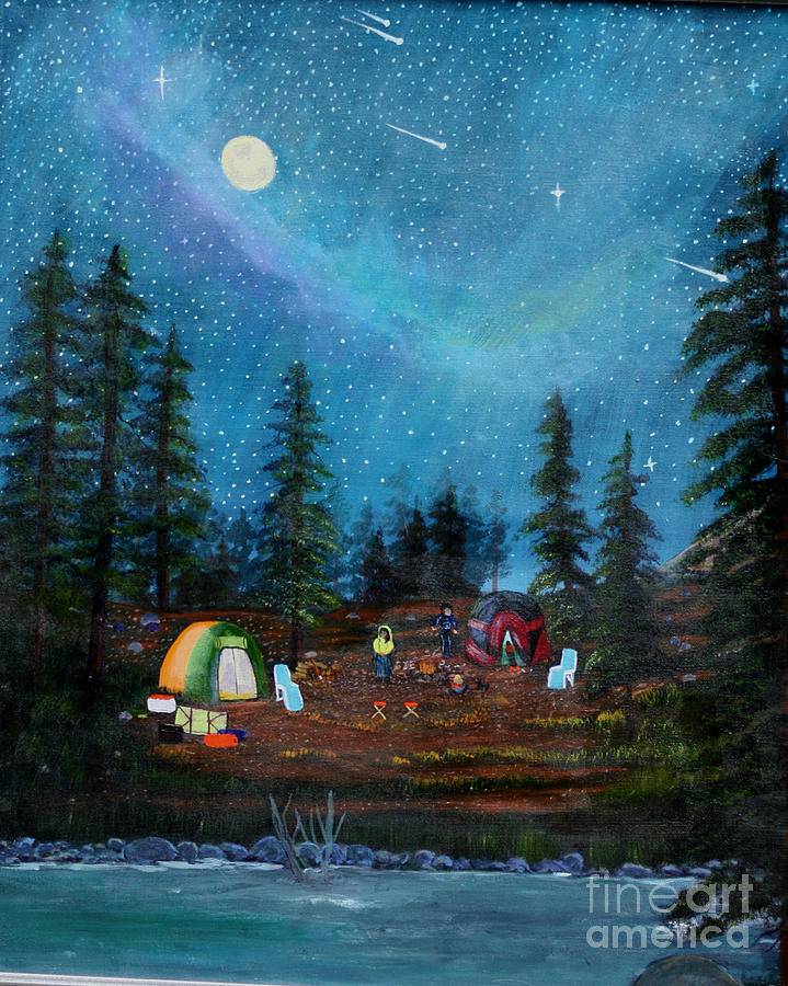 Camping Under the Stars Painting by Myrna Walsh