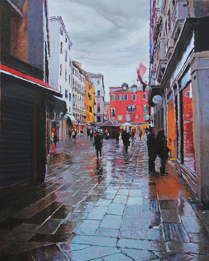 Campo San Bartolomeo Painting by Kenneth Young