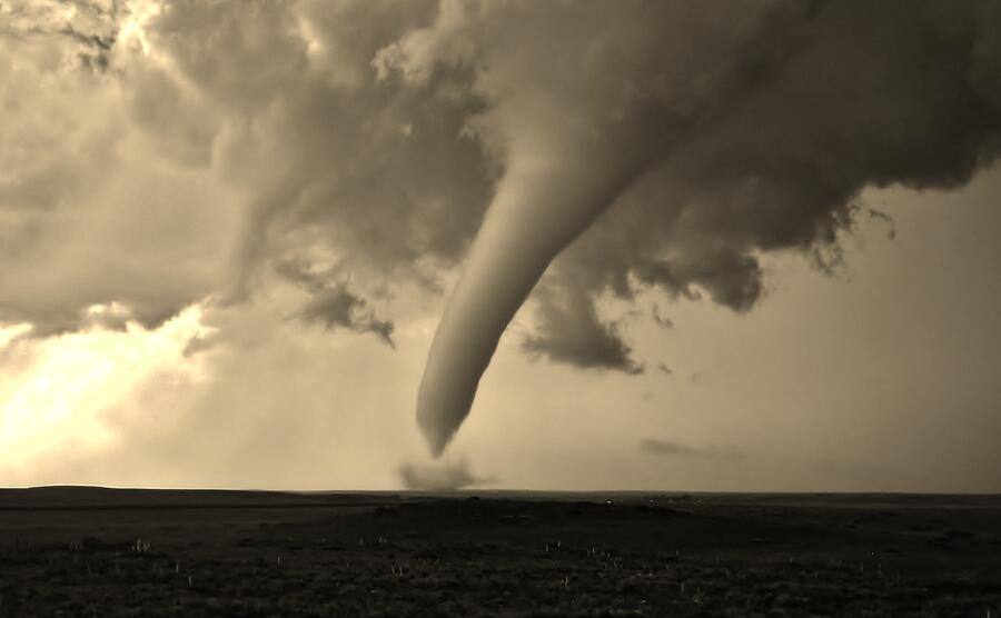 Campo Tornado Black and White Photograph by Ed Sweeney