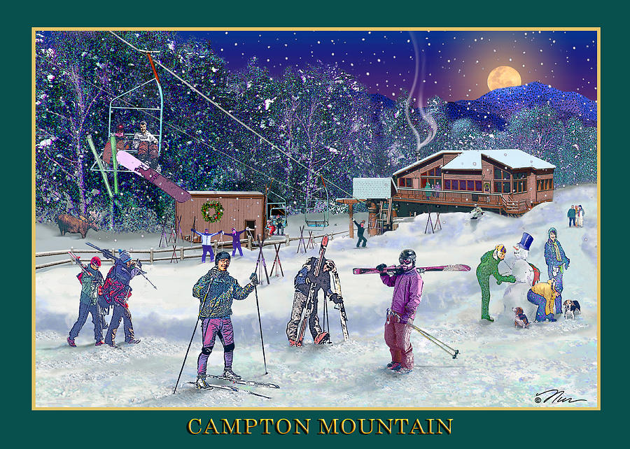 Campton Mountain Ski Area Digital Art by Nancy Griswold