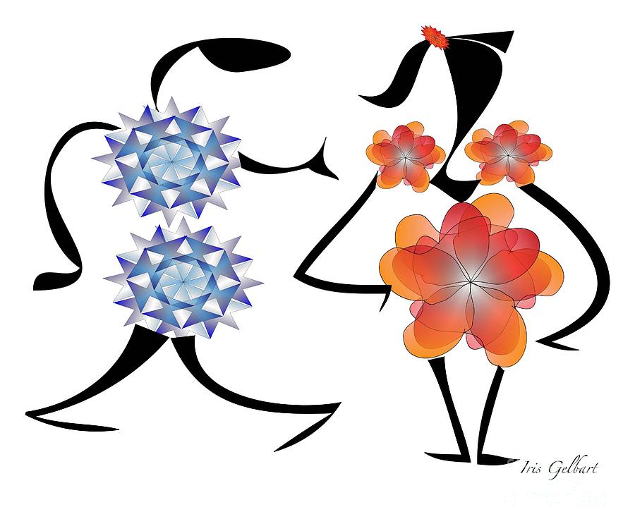 Flower Digital Art - Can I have this dance by Iris Gelbart