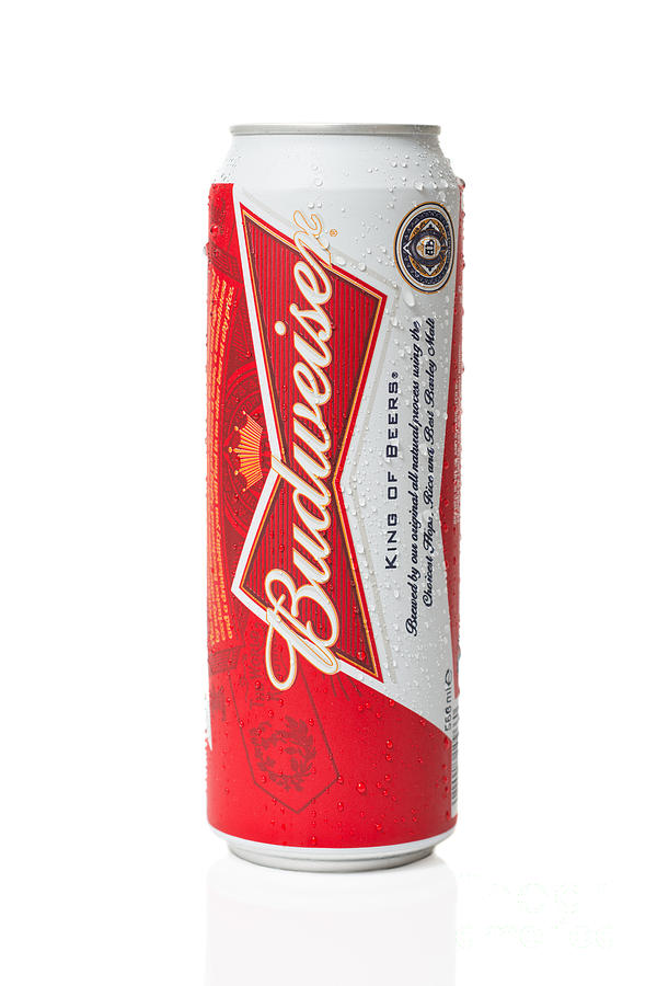 Beer Photograph - Can of Budweiser Beer by Amanda Elwell