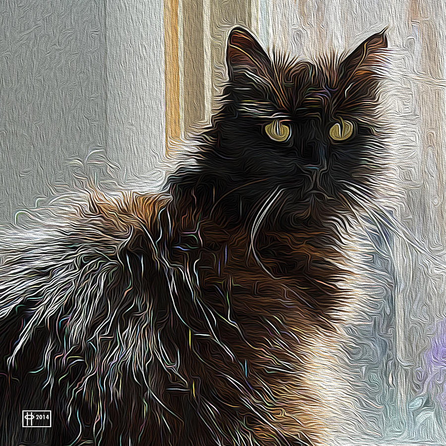 Can Opener Cat Digital Art by Jim Pavelle