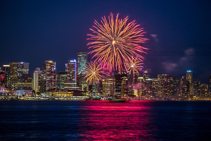 Canada Day Fireworks Vancouver  Photograph by Pierre Leclerc Photography