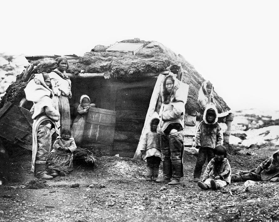 Canada Eskimo Family, 1860 Photograph by Granger
