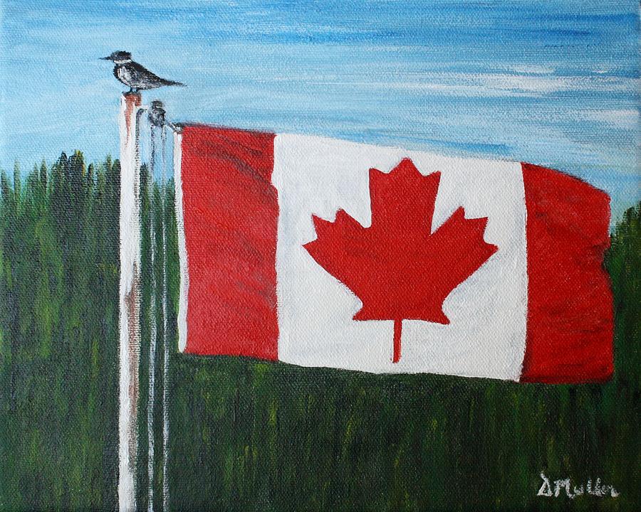 Canada Flag Painting by Donna Muller
