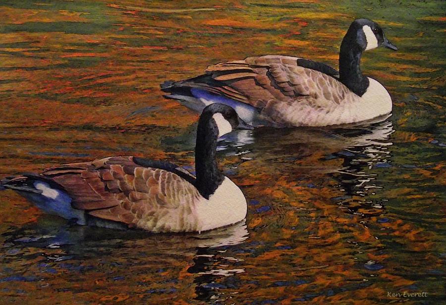 Canada Geese Painting by Ken Everett