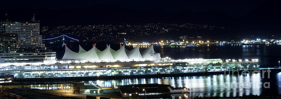 Vancouver Photograph - Canada Place By Night by Neil Webb
