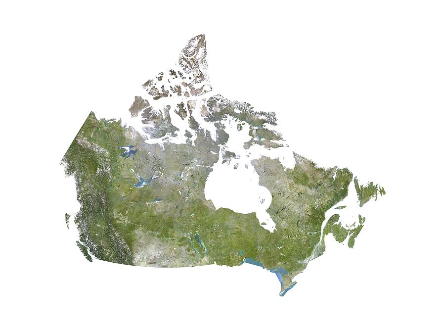 Canada, satellite image Photograph by Science Photo Library - Pixels