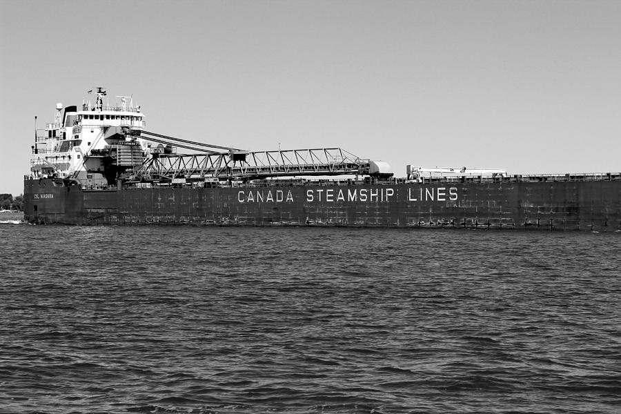Canada Steamship Lines BW Photograph by Mary Bedy