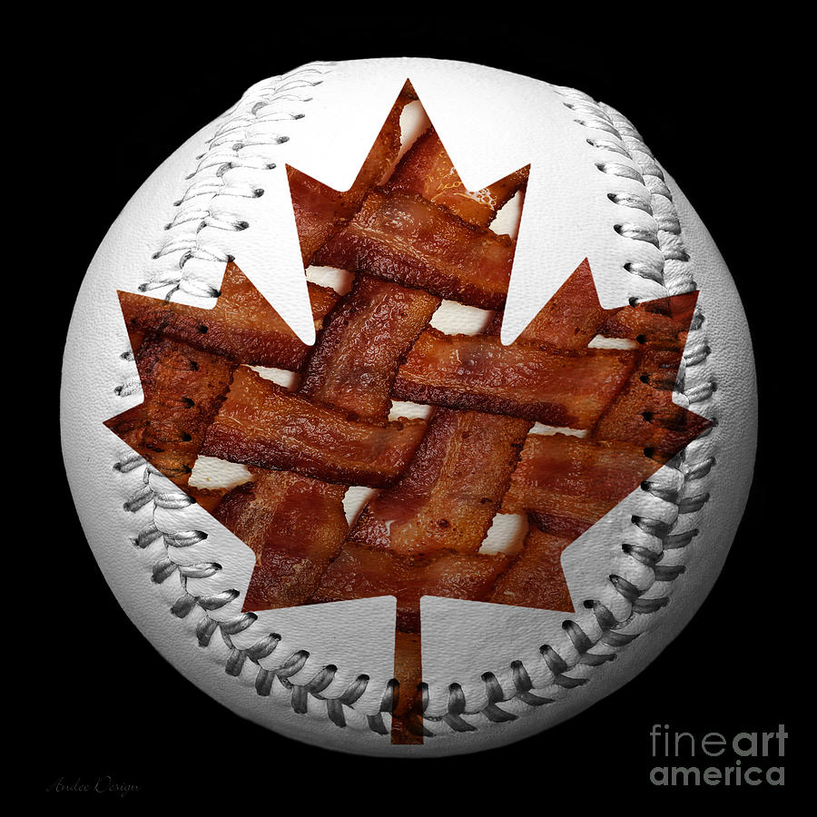 Canadian Bacon Lovers Baseball Square Photograph by Andee Design