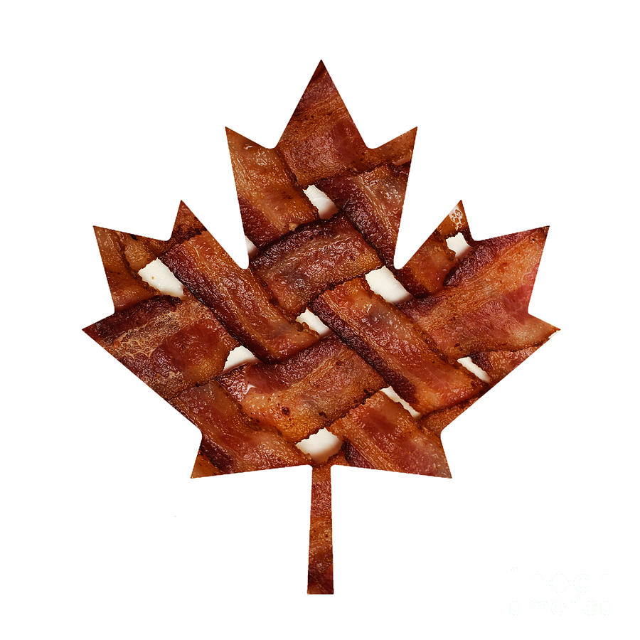 Canadian Bacon Lovers - Maple Leaf - Hickory Smoked - Meat - Pork - Breakfast Photograph by Andee Design