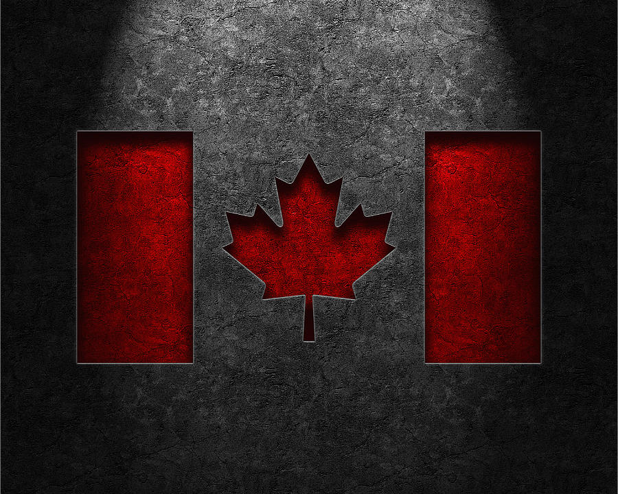 Canadian Flag Stone Texture Digital Art by Brian Carson