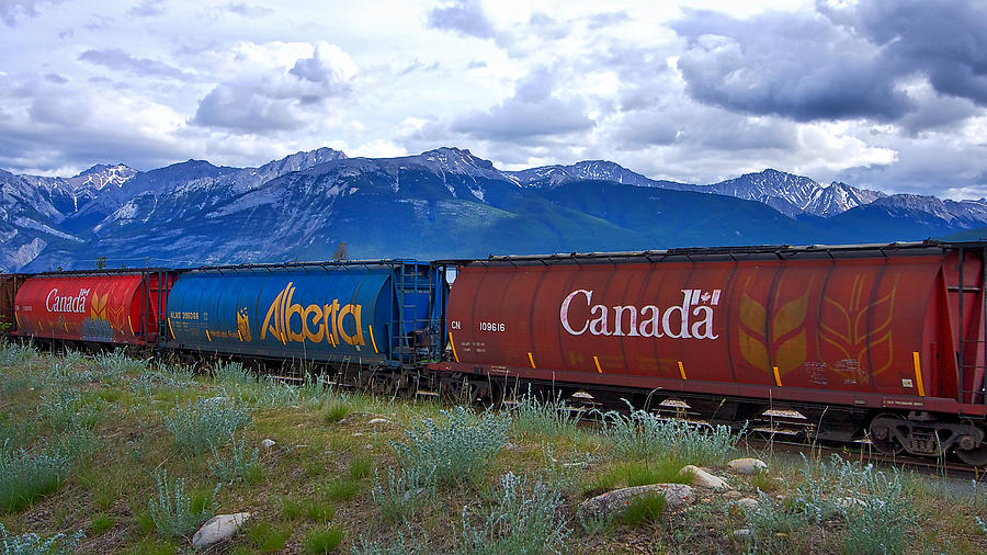 Canadian Freight Train in Jasper #2 Photograph by Stuart Litoff