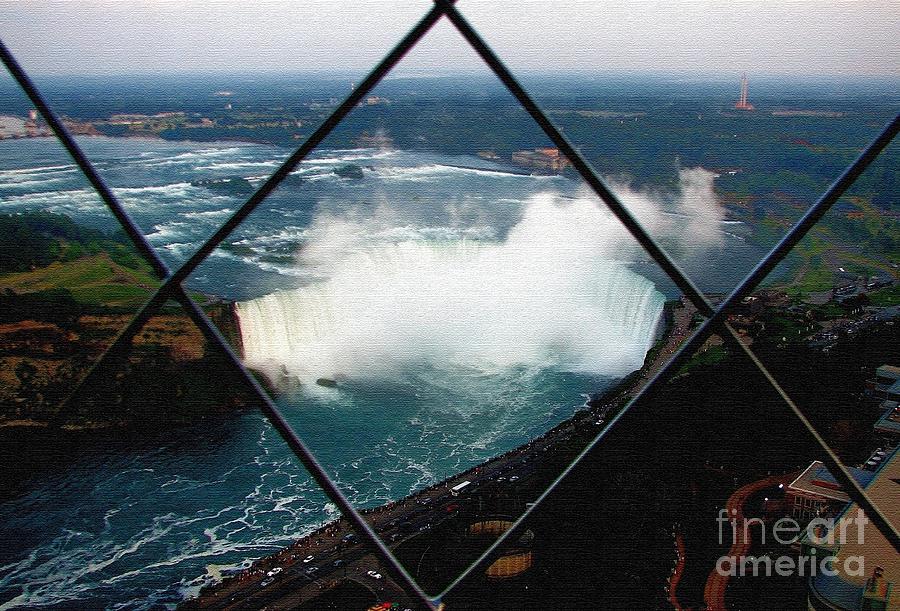 Canadian Horseshoe Niagara Falls with Canvas Texture Photograph by Rose Santuci-Sofranko