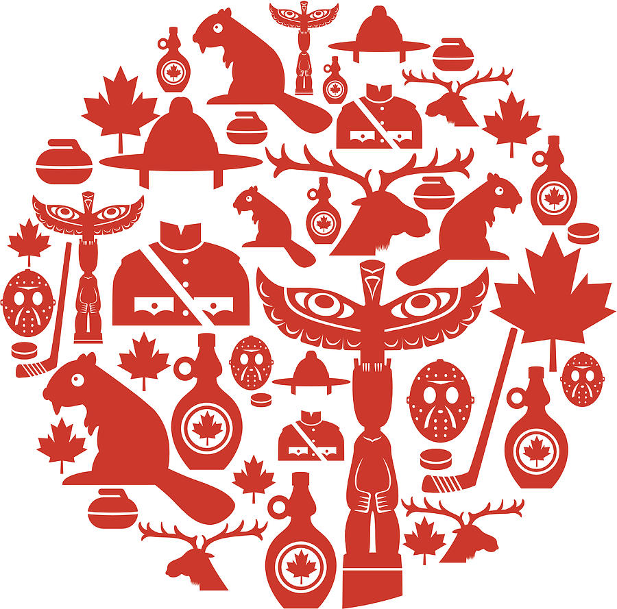 Canadian Icon Montage Drawing by TheresaTibbetts