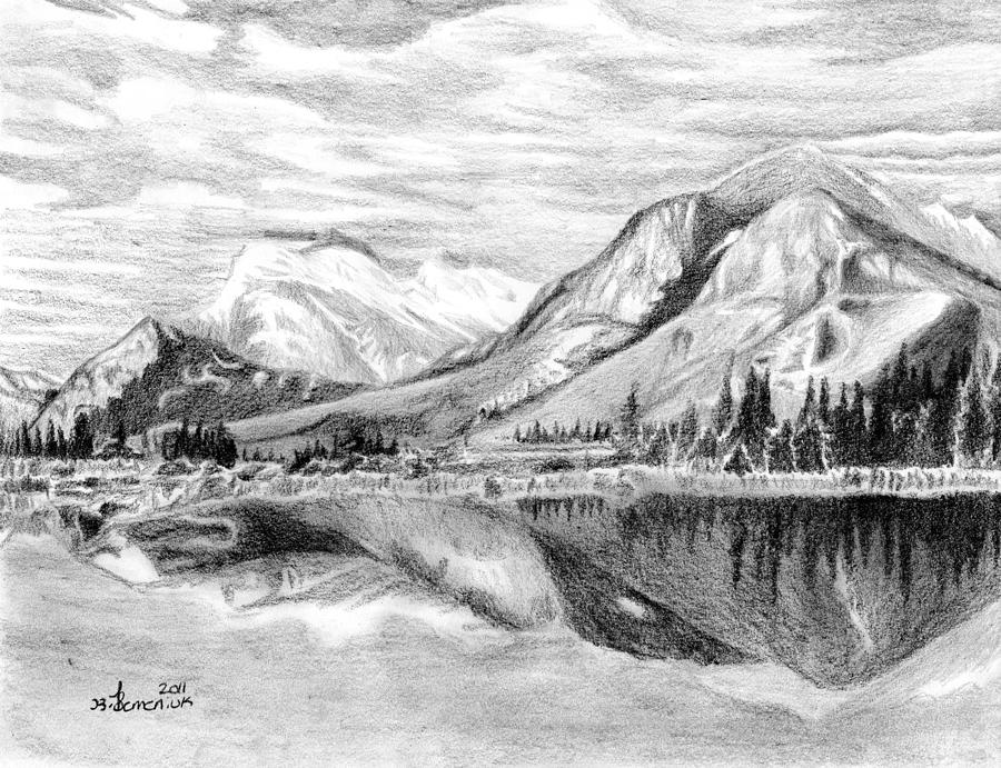 Canadian Mountain Range Drawing by Kayleigh Semeniuk