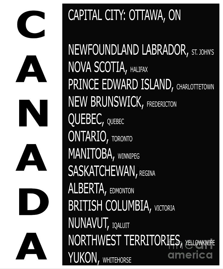 Canada Capitals and Provinces 4 Photograph by Barbara A Griffin