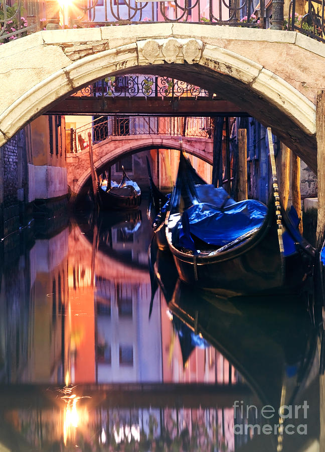 Canal and gondolas - Venice - Italy Photograph by Matteo Colombo