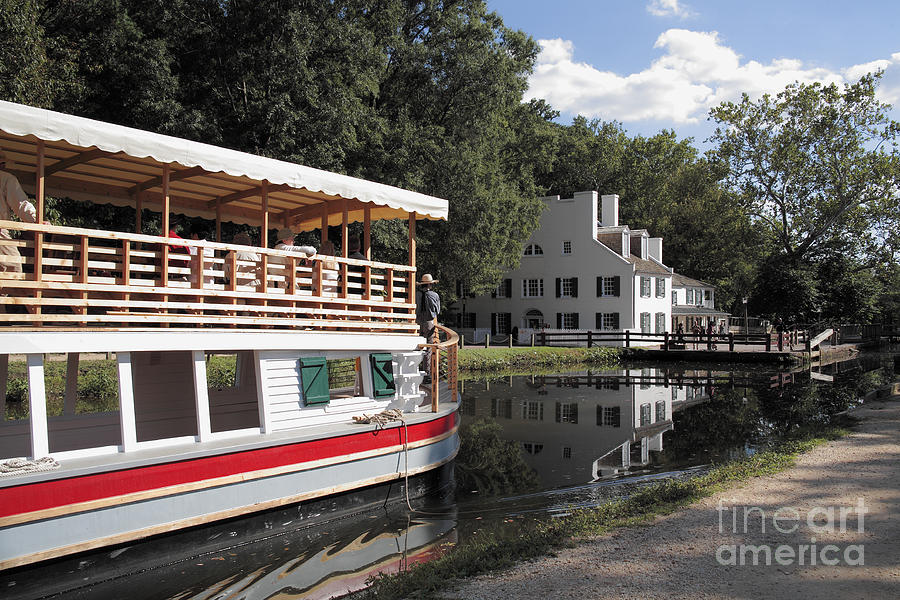 Canal Boat on the C and O Canal at Great Falls Tavern Photograph by William Kuta